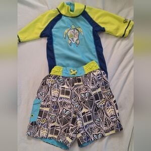 Toddler Short Sleeve Shirt And Shorts Swim Set
